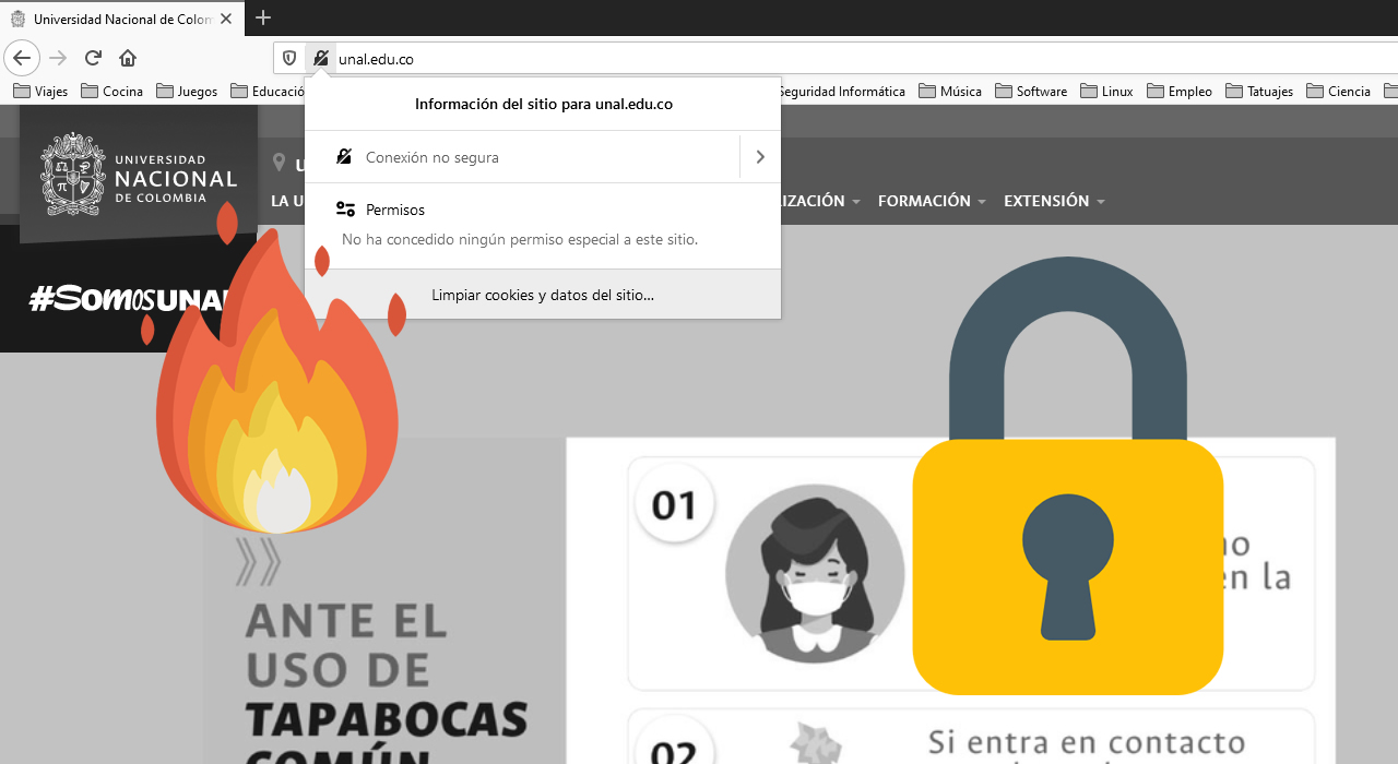 Páginas colombianas sin HTTPS
