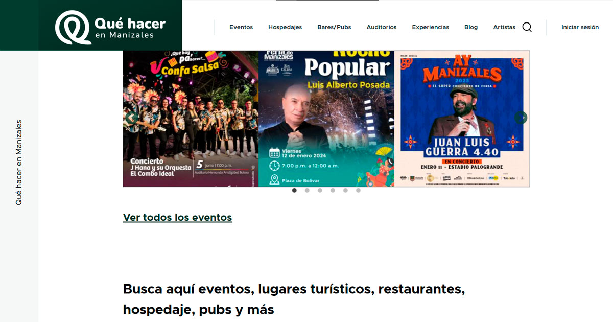 Qué hacer en Manizales sitio web