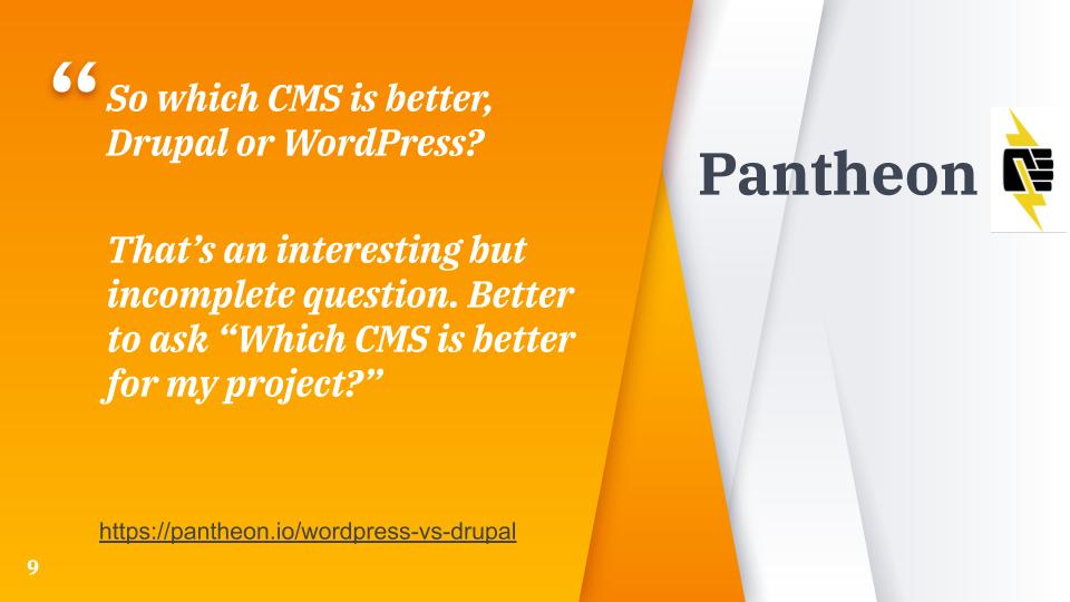 Pantheon sobre Drupal vs Wordpress