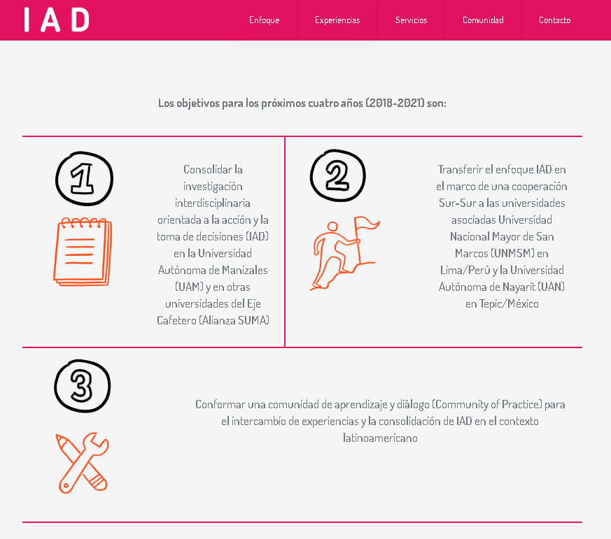 Objetivos IAD de los próximos cuatro años